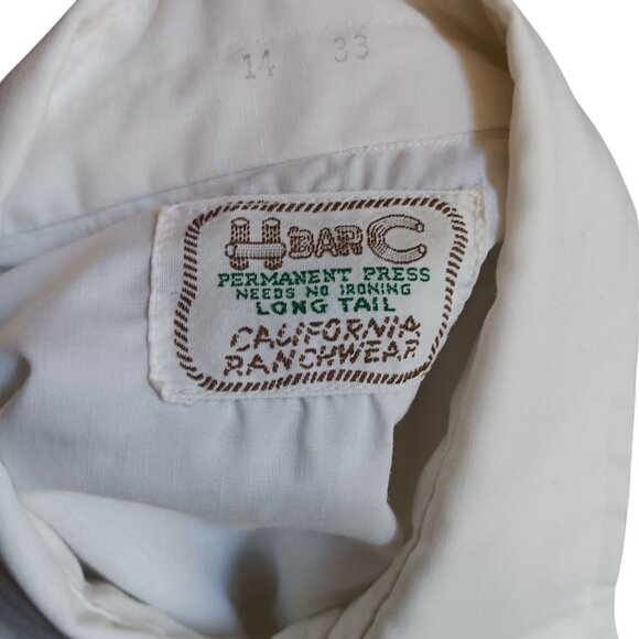 Small Vintage H Bar C California Ranchwear Mens Ice Cream Western Shirt 14 33 - Picture 6 of 6